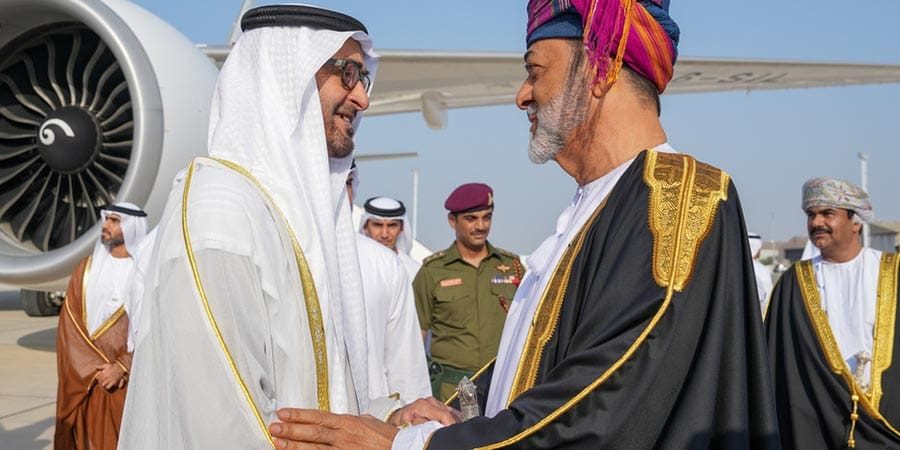 صاحبُ السُّمو الشيخ محمد بن زايد آل نهيان رئيسُ دولة الإمارات العربية المتحدة في زيارة "دولة" إلى سلطنة عُمان تستغرق يومين