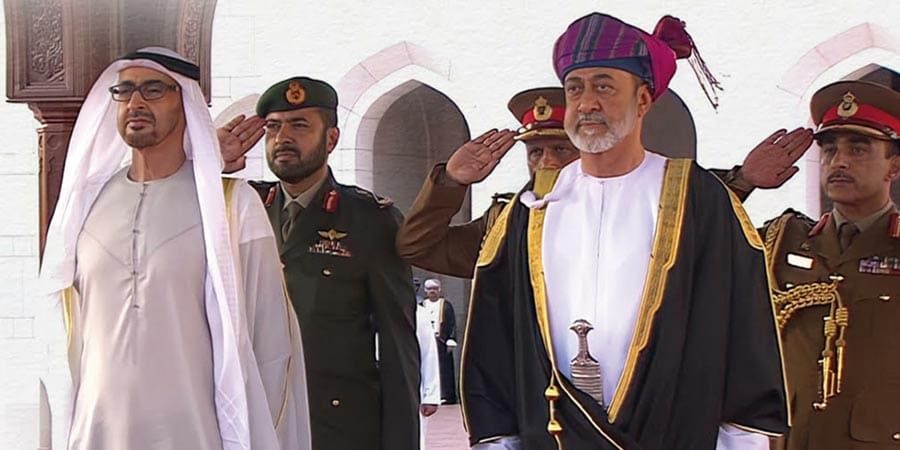 صاحب السمو الشيخ محمد بن زايد آل نهيان مع جلالة السلطان المعظم