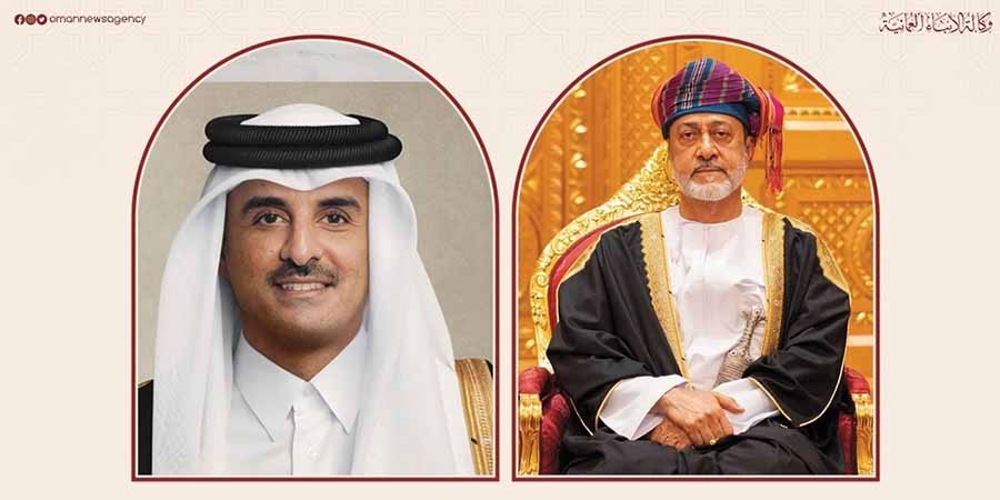 جلالة السلطان المعظم يهنئ أمير قطر 