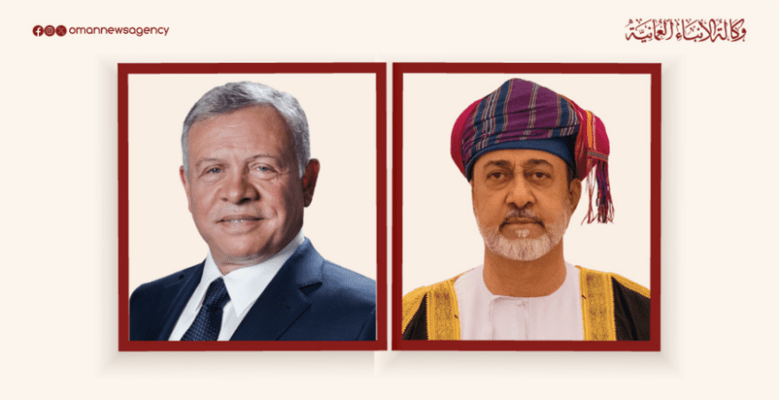 جلالة السلطان يهنئ ملك الأردن بمناسبة ذكرى يوم الجلوس