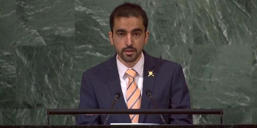 سلطنة عُمان السكرتير ثان محمد بن علي الشحي من وفد سلطنة عمان الدائم لدى الأمم المتحدة في نيويورك.